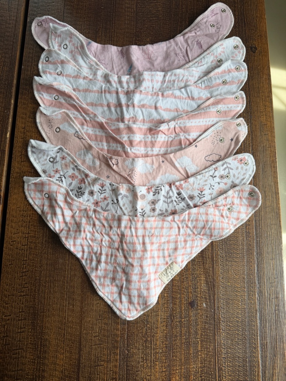 Soft Cotton Baby Bandana Bibs - Pink Mix